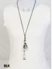 Water-Drop Necklace W/ Tassel & Sphere Earrings Set